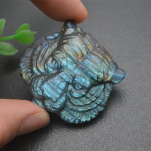 Labradorite Gemstone Cool Tiger Head