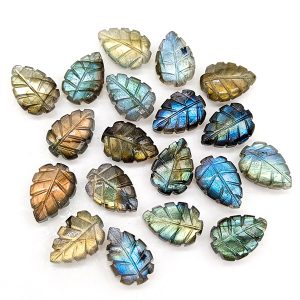 Natural Labradorite Leaf Shape Gemstone,