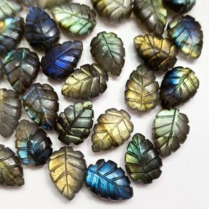 Natural Labradorite Leaf Shape Gemstone,