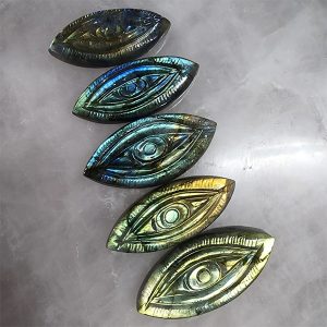 Labradorite Evil Eye, Stone eye, Labradorite carving gemstone