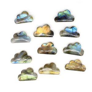Labradorite Carved Gemstone Cloud, Crystal Carving, Hand Carved, Crystal Labradorite Pendant