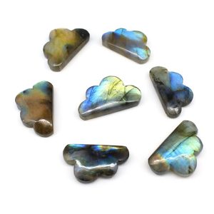 Labradorite Carved Gemstone Cloud, Crystal Carving, Hand Carved, Crystal Labradorite Pendant