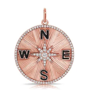 14k Gold & Diamond Compass Charm