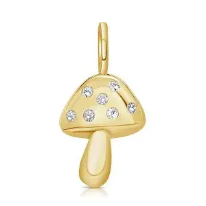 14K GOLD & DIAMOND MUSHROOM CHARM