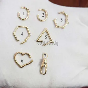 14K Gold Wholesale Link Lock, 14K Gold Enhancer, 14K Gold Push Link Lock Jewelry, 14K Charms Holder, 14K Clasp Lock, 14K Lock