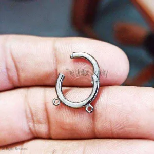 Black Oxidized 925 Sterling Silver Enhancer Charm Lock, Silver Enhancer Charm Lock, Sterling Silver Charm Holder, Silver Charm Holder Necklace Jewelry