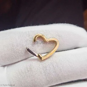 Two Tone Plating Heart Charm Holder Lock, Handmade 925 Silver Heart Enhancer, Charms Holder, Heart Link Lock, Silver Enhancer, Connector