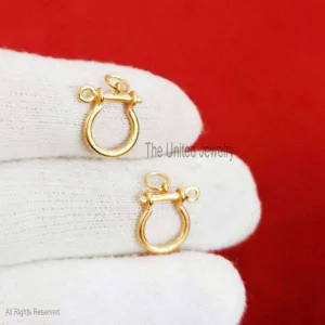 Silver Shackle Shape Charms Lock, Silver Enhancer, Silver Fixed Not Openable Charms Holder, Silver Charm Holder Jewelry