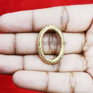 925 Sterling Silver Pave Diamond Charm Holder, Silver Diamond Enhancer Lock, Handmade Silver Diamond Push Lock, Silver Snap Lock Jewelry