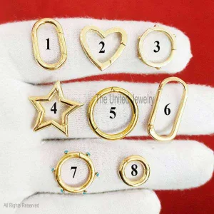 14K Gold Wholesale Link Lock, 14K Gold Enhancer, 14K Gold Push Link Lock Jewelry, 14K Charms Holder, 14K Clasp Lock, 14K Turquoise Ball Lock