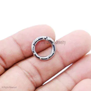 Wholesale Handmade Charm Holder Lock, Lock Charm, Round Gemstone Enhancer Lock, 925 Sterling Silver Silver Lock