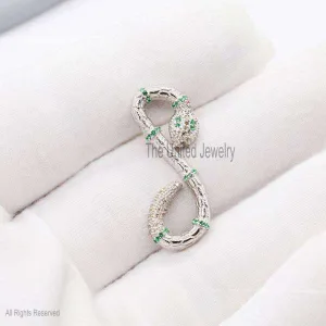 Snake Charm Holder Lock, Silver Snake Shape Handmade Snap Lock Jewelry, Snake Silver Necklace Holder Jewelry