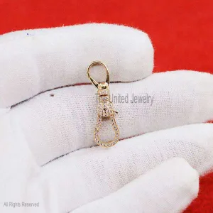 925 Sterling Silver Diamond Charm Holder, Diamond charm, silver charm hanger, Charm Hanger, Enhancer Lock, Handmade Diamond Charm Holder
