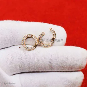 14K Gold Diamond Charm Holder, 14K Enhancer Lock, 14K Gold Push Lock, 14K Gold Snap Lock, Gold Jewelry, 14K Gold Clasp Lock