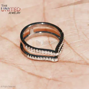 925 Sterling silver Pave Diamond Band Ring Jewelry, Pave Diamond Ring, Diamond Ring Jewelry