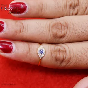 14k Yellow Gold Sapphire With Diamond Evil Eye Ring Jewelry, 14k Gold Evil Eye Ring, Gold Engagement Ring Jewelry For Women's