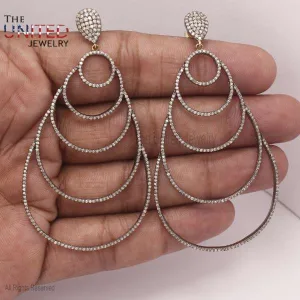Pave Diamond Handmade Sterling Silver Earrings Jewelry Wholesale Jewelry Supplier