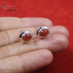 925 Sterling Silver Stud Earrings, Handmade Stud Earrings, Designer Gemstone Silver Stud Earrings Jewelry