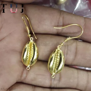 925 Sterling Silver Designer Cowrie Dangles Earrings Jewelry For Women
