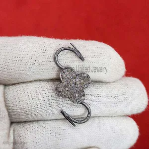 Natural Pave Diamond Handmade Sterling Silver Padlock Jewelry, Diamond Padlock Jewelry, Silver Padlock Jewelry