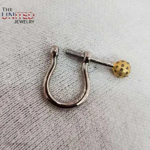 925 Sterling Silver Diamond Handmade Shackle Lock, Silver Shackle Lock, Shackle Clasp Lock Jewelry, Sterling Silver Shackle Lock, Shackle Jewelry, Handmade Lock Jewelry