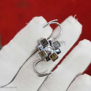 Silver Padlock Clasp Lock, Labradorite Padlock, Pearl Padlock, Labradorite Padlock Jewelry, Silver Padlock, Gemstone Padlock, Silver Clasp Lock