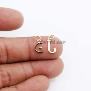 14k Yellow Gold Initial Letters Charms, Gold Initial Alphabet Charms, 14k Gold Charms, Letter Charm Pendant, Handmade Gold Letter Charm Jewelry