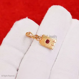 Handmade Square Ruby Pendant, Sterling Silver Square Ruby Pendant Jewelry, Gemstone Ruby Pendant, Silver Gemstone Pendant Jewelry