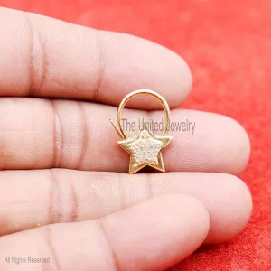 Sterling Silver Natural Pave Diamond Star Shape Both Side Diamond Padlock Jewelry, Diamond Padlock, Star padlock