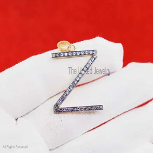 925 Sterling Silver Gemstone Alphabets A to Z Pendant, Gemstone Z Alphabet Pendant, Silver Z Letter Pendant, Handmade Jewelry