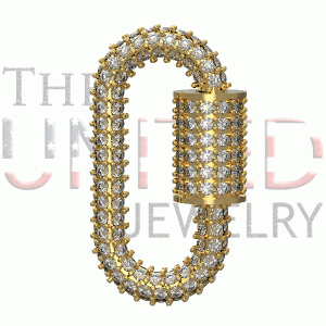 Sterling Silver Diamond Carabiner Screw Barrel Lock Jewelry, Designer Carabiner Clasp Lock