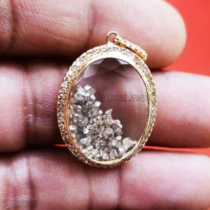 14k Gold Diamond Shaker Pendant for Women, Diamond Shaker Pendant, Gold Crystal Shaker Pendant, Diamond Shaker Pendant