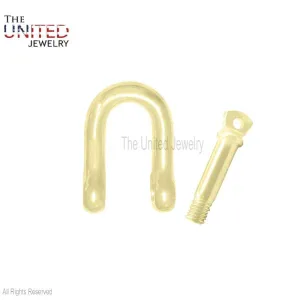 Yellow Gold Plating Handmade Shackle Lock, Silver Shackle Lock, Shackle Clasp Lock Jewelry, Sterling Silver Shackle Lock, Shackle Jewelry, Handmade Lock Jewelry