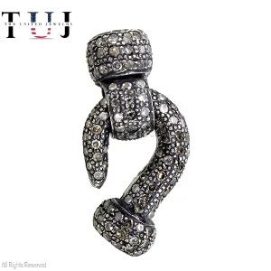 Pave Diamond Clasp Diamond Lobster Clasp, 925 Sterling Silver Handmade Findings Clasp