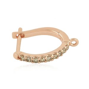 18K Rose Gold Pave Natural Ice Diamond Lock Finding For Gifts