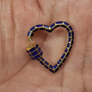Blue Enamel Heart shape Lock