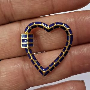 Blue Enamel Heart shape Lock
