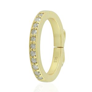 9K Yellow Gold Pave Natural Diamond Lock Finding For Gifts