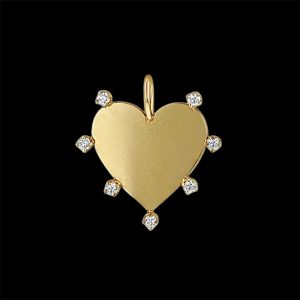 925 Silver Gold Beautiful Diamond Heart Pendant, Multi Color Heart Diamond Pendant, Diamond Heart Shape Necklace, Heart Pave Diamond Charm