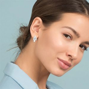 Daisy Flower Hoop Earrings Precious Jewellery For Women