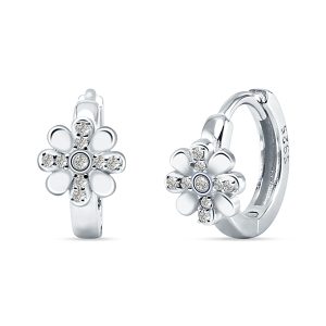 Daisy Flower Hoop Earrings Precious Jewellery For Women