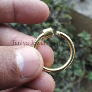 9k Solid Yellow Gold 25mm Handmade Round Carabiner Screw Link Lock Jewelry, Round Gold Scew Clap Lock, Gold Carabiner Lock